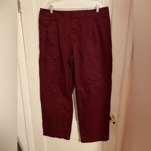 Dark red cotton trousers